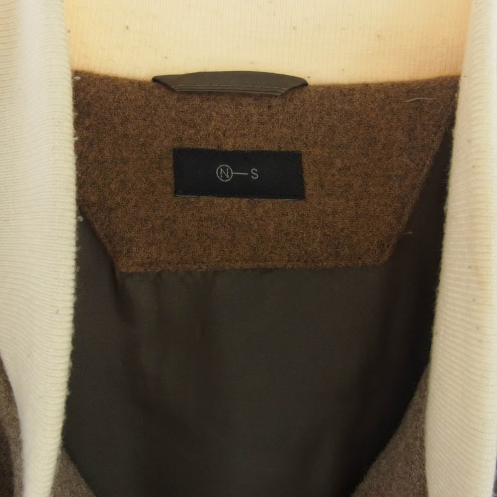 ノース カシミヤ混 カシミア ウール ジャケット ブルゾン ブラウン系 M【中古】