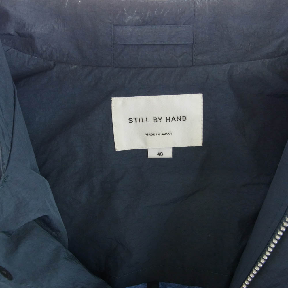 STILL BY HAND スティルバイハンド CO03201 Water-Repellent Crisp Nylon Coat スタンドカラー ナイロン コート ブルー系 48【中古】