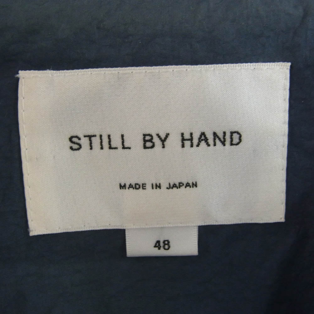 STILL BY HAND スティルバイハンド CO03201 Water-Repellent Crisp Nylon Coat スタンドカラー ナイロン コート ブルー系 48【中古】