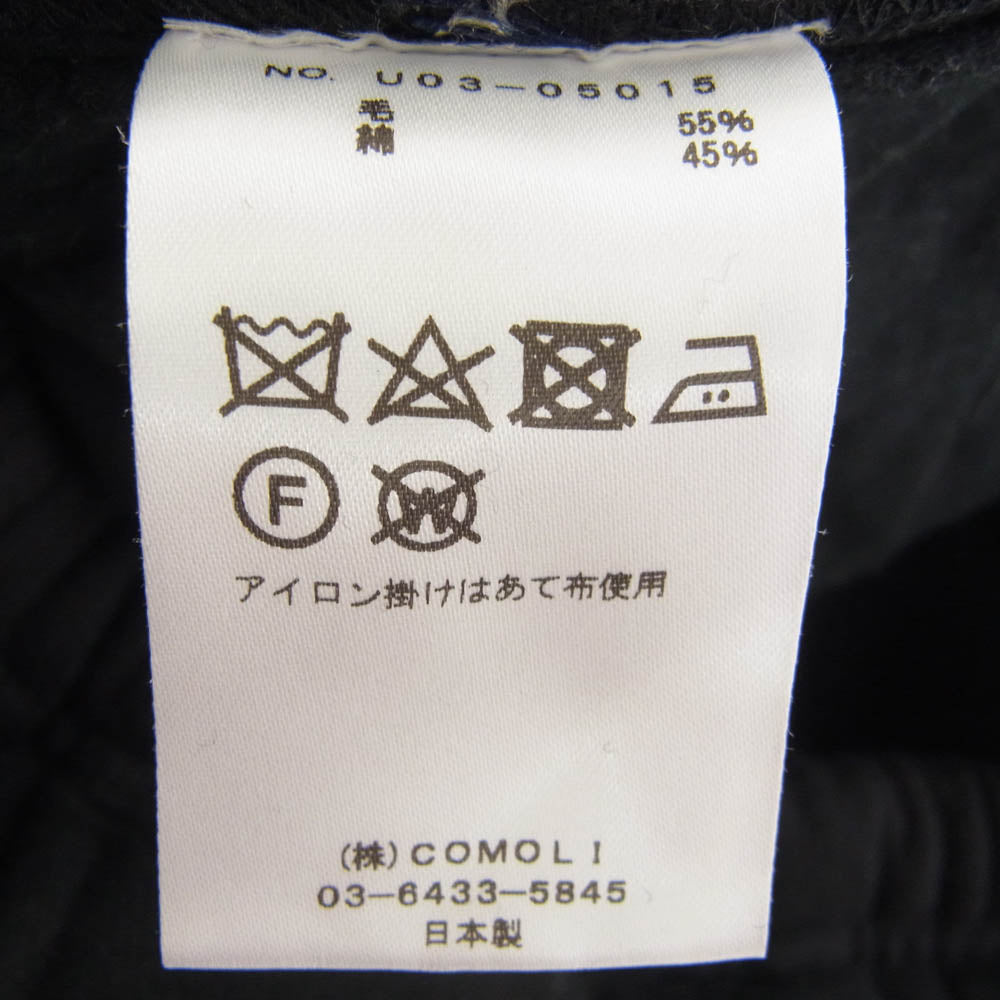 COMOLI コモリ 21AW U03-05015 C/W 裏毛 スウェットパンツ ブラック系 2【中古】
