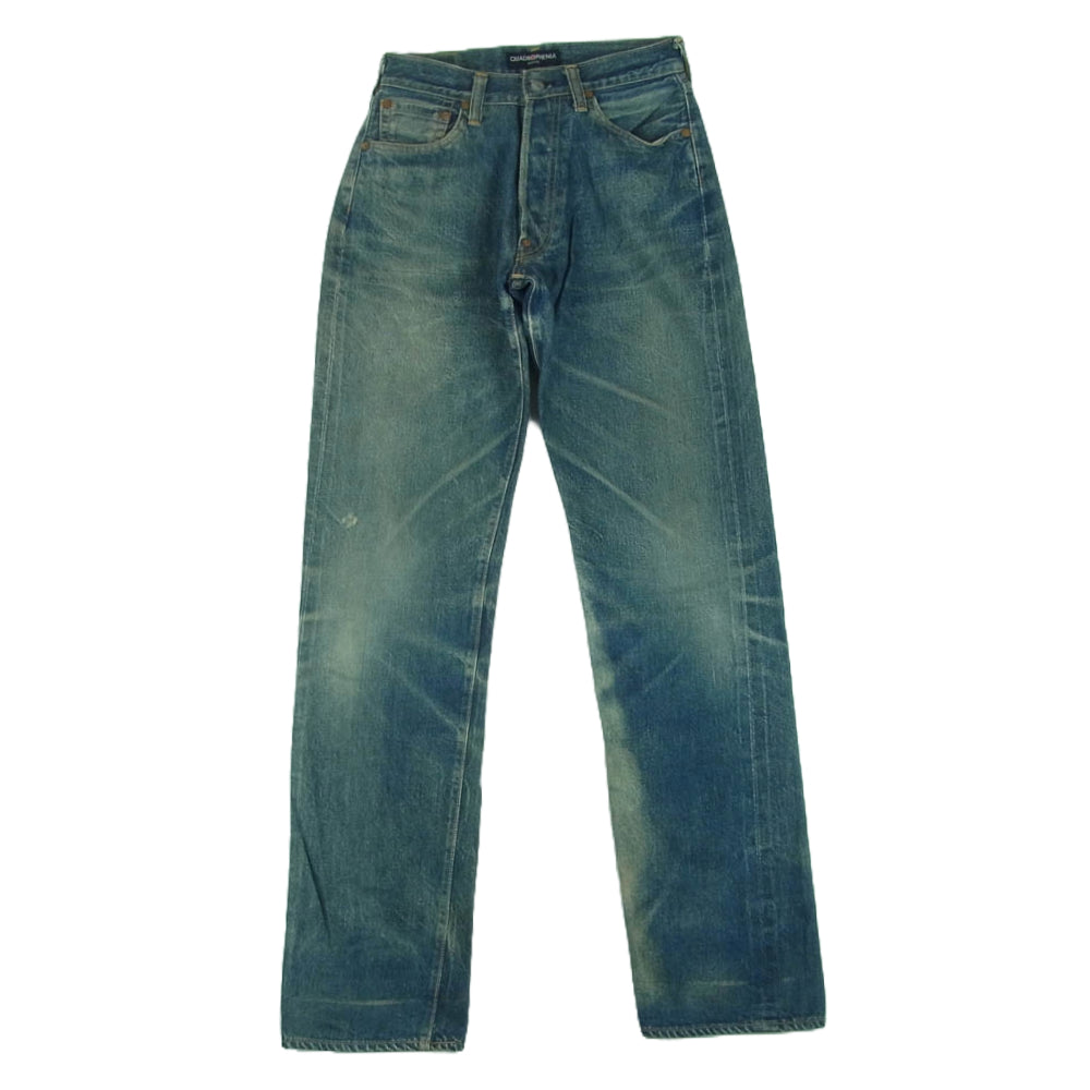 レイバーオーバーオールズ ボタンフライ ストレート デニム パンツ インディゴブルー系 29 × 34【中古】