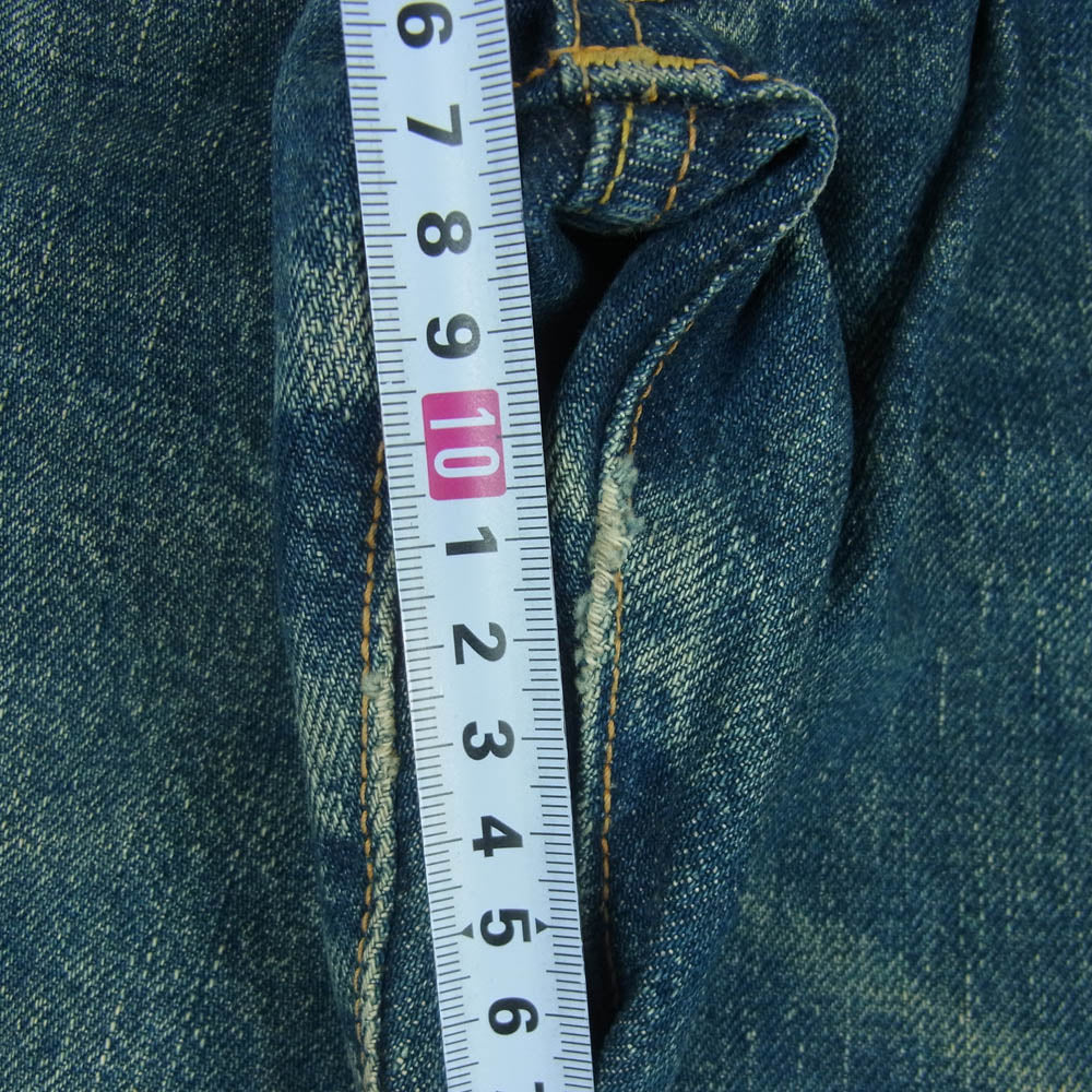 レイバーオーバーオールズ ボタンフライ ストレート デニム パンツ インディゴブルー系 29 × 34【中古】