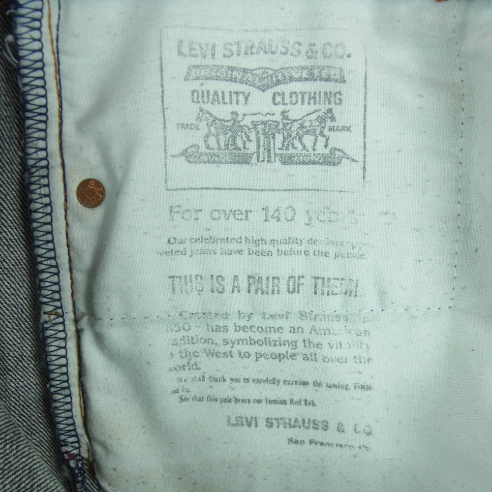 Levi's リーバイス 90s 93年 日本製 502 ストレート デニム パンツ ジッパーフライ BIG E 赤耳 ボタン裏刻印J22 インディゴブルー系 W29 L34【中古】