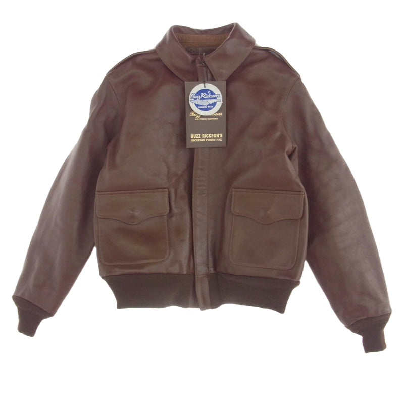 Buzz Rickson's バズリクソンズ M83109 A-2 TYPE ホースハイド レザー フライト ジャケット ブラウン系 38【極上美品】【中古】