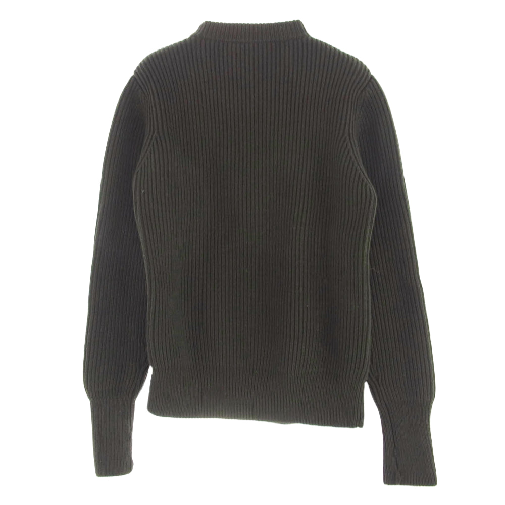 HYKE ハイク 162-11077 RIB CREWNECK SWEATER リブ クルーネック セーター カーキ系 1【中古】