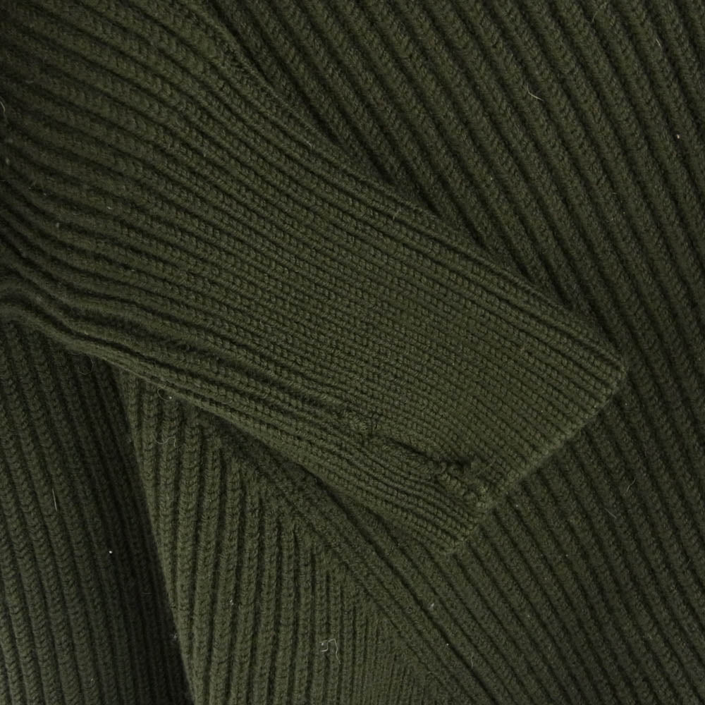 HYKE ハイク 162-11077 RIB CREWNECK SWEATER リブ クルーネック セーター カーキ系 1【中古】