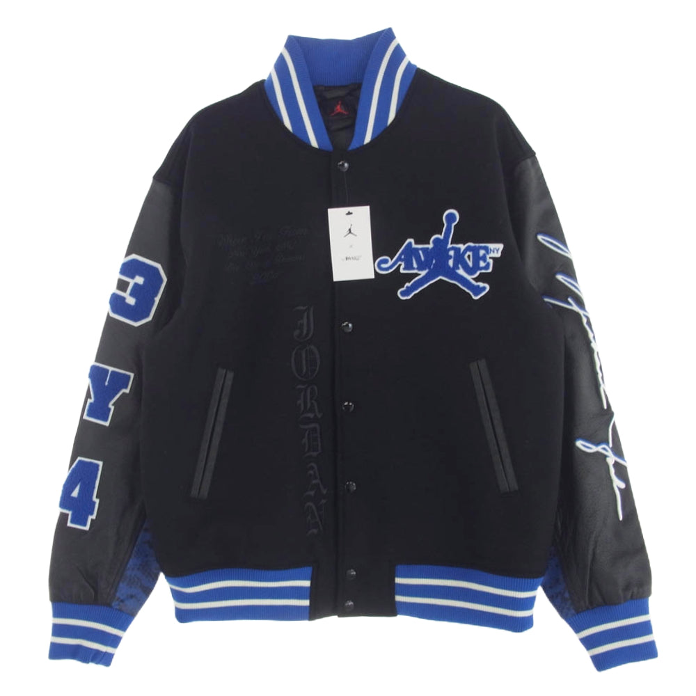 NIKE ナイキ FQ5439-010 Awake NY × アウェイク ニューヨーク Varsity Jacket バーシティ ジャケット ブラック系 ブルー系 M【新古品】【未使用】【中古】