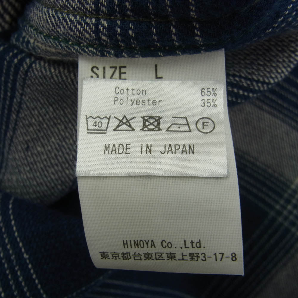 BURGUS PLUS バーガスプラス ヘヴィーオンス コットン チェック 長袖 シャツ ブルー系 L【中古】