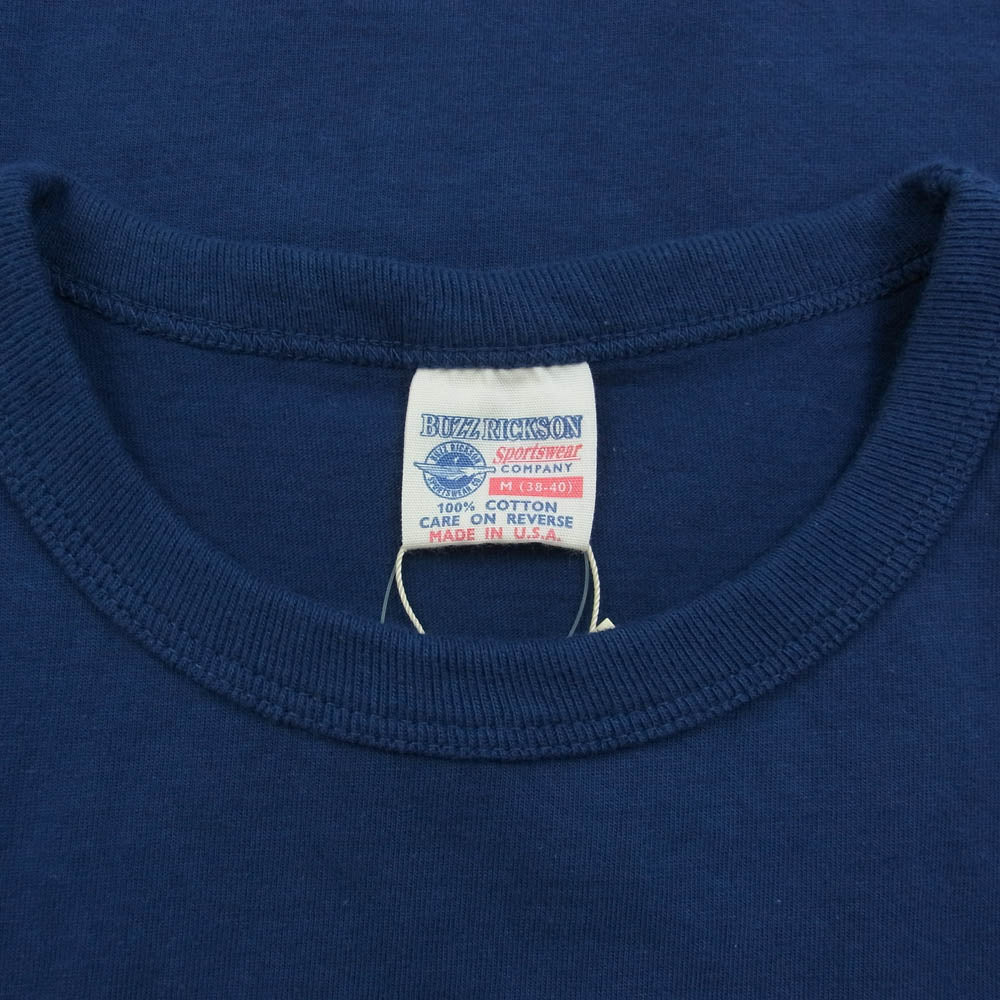 Buzz Rickson's バズリクソンズ BR68419 PEANUTS L/S T-SHIRT TYPE A-3 CAP CLUB ピーナッツ 長袖 ロングスリーブ Tシャツ ロンT ネイビー系 M【美品】【中古】