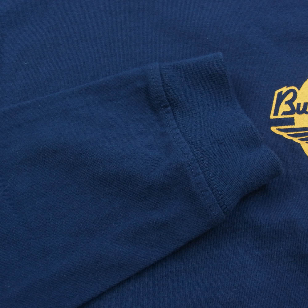 Buzz Rickson's バズリクソンズ BR68419 PEANUTS L/S T-SHIRT TYPE A-3 CAP CLUB ピーナッツ 長袖 ロングスリーブ Tシャツ ロンT ネイビー系 M【美品】【中古】