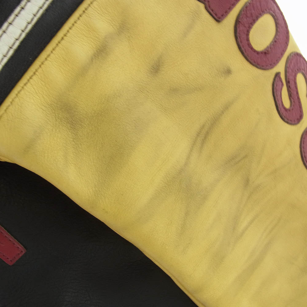 VANSON バンソン RJV レザー レーシング ジャケット ワンスター ワッペン ブラック系 36【中古】
