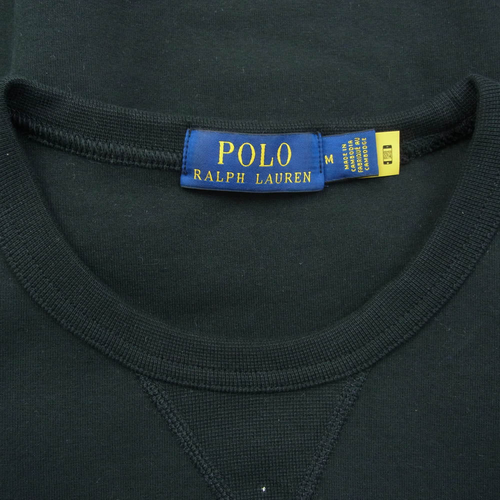 POLO RALPH LAUREN ポロ・ラルフローレン 汗止め付き ストレッチ ライトオンス スウェット ブラック系 M【中古】