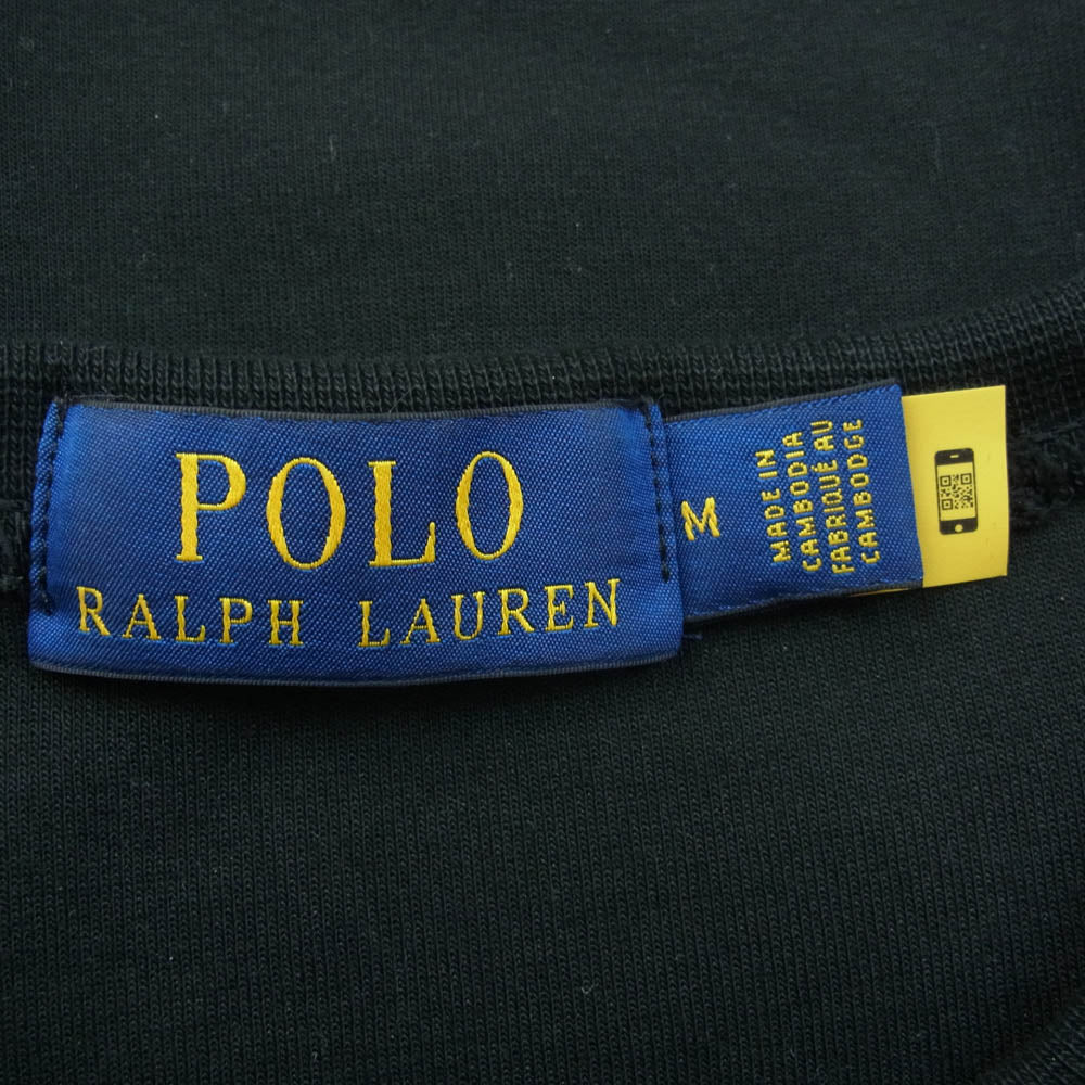 POLO RALPH LAUREN ポロ・ラルフローレン 汗止め付き ストレッチ ライトオンス スウェット ブラック系 M【中古】