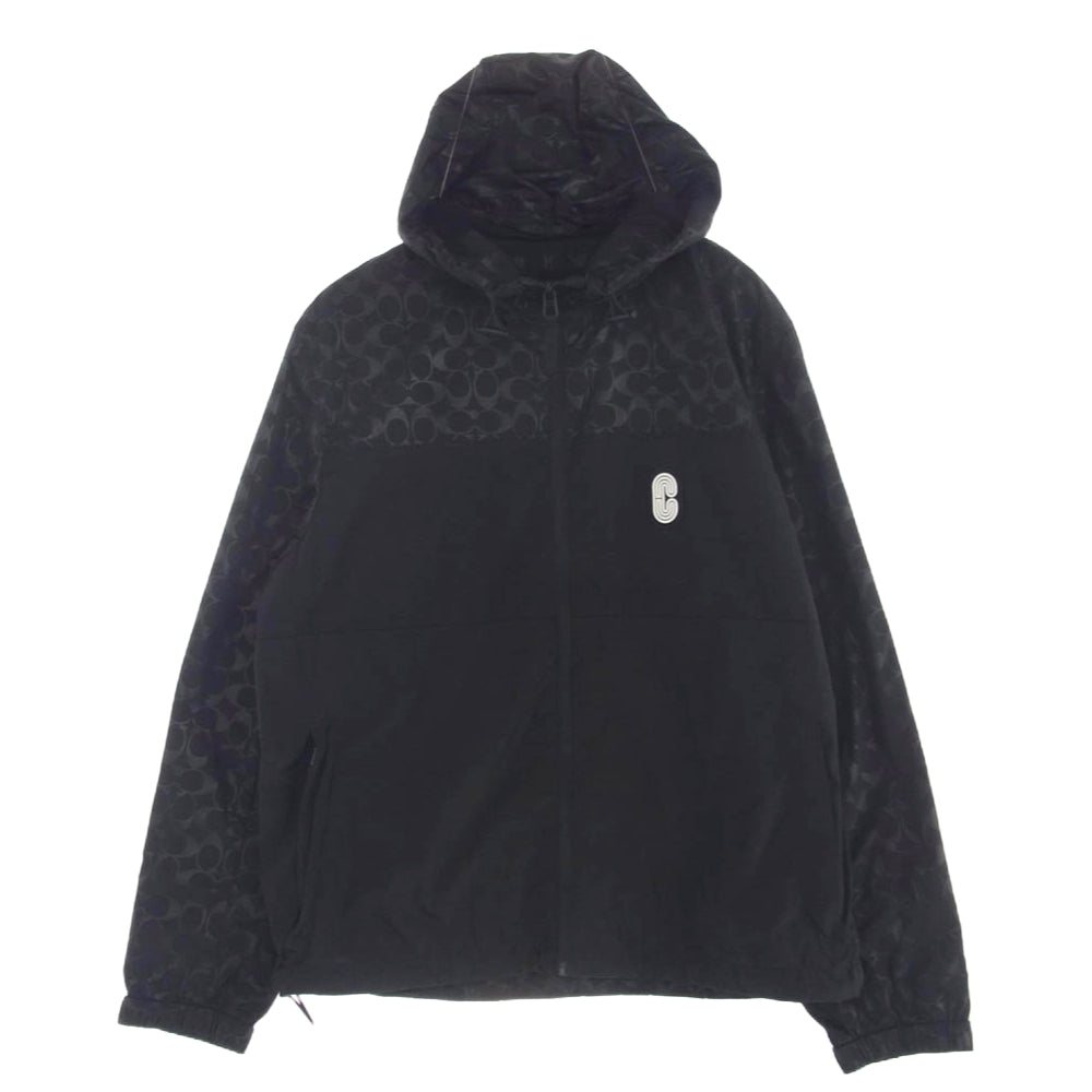 COACH コーチ C8104 SIGNATURE WINDBREAKER シグネチャー ウィンド ブレーカー ナイロン ジャケット ブラック系 L【中古】