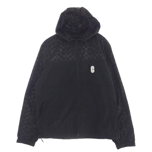 COACH コーチ C8104 SIGNATURE WINDBREAKER シグネチャー ウィンド ブレーカー ナイロン ジャケット ブラック系 L【中古】