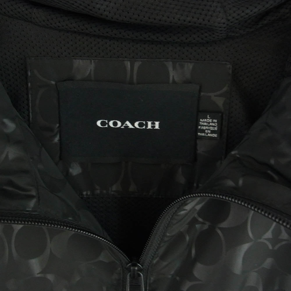 COACH コーチ C8104 SIGNATURE WINDBREAKER シグネチャー ウィンド ブレーカー ナイロン ジャケット ブラック系 L【中古】