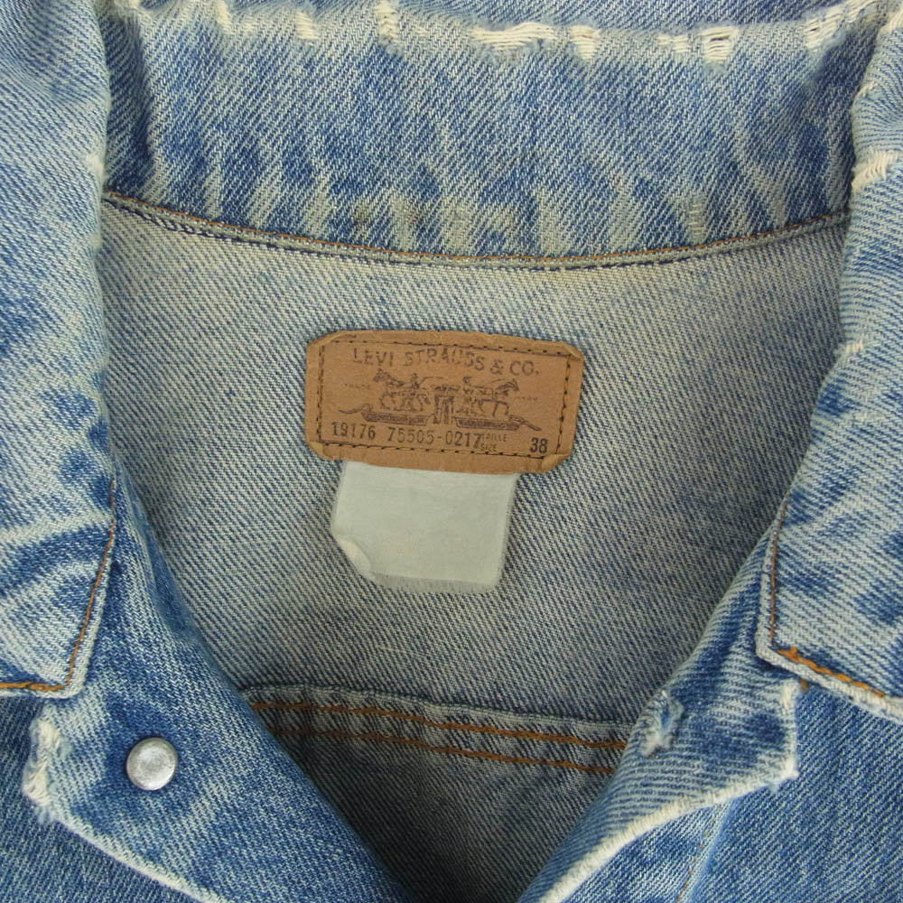 Levi's リーバイス 75505-0217 デニム ジャケット ボタン裏刻印 インディゴブルー系 38【中古】
