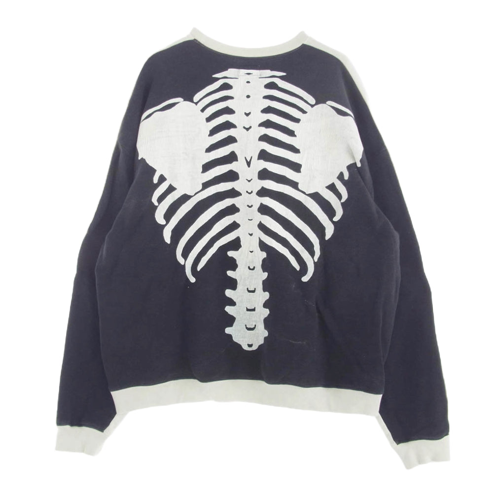 KAPITAL キャピタル BIG CREW SWEAT BONE 骨 プリント スウェット グレー系 ブラック系 F【中古】