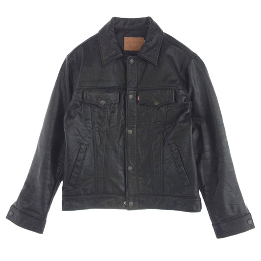 Levi's リーバイス USA製 レザー トラッカー ジャケット ブラック系 40【中古】