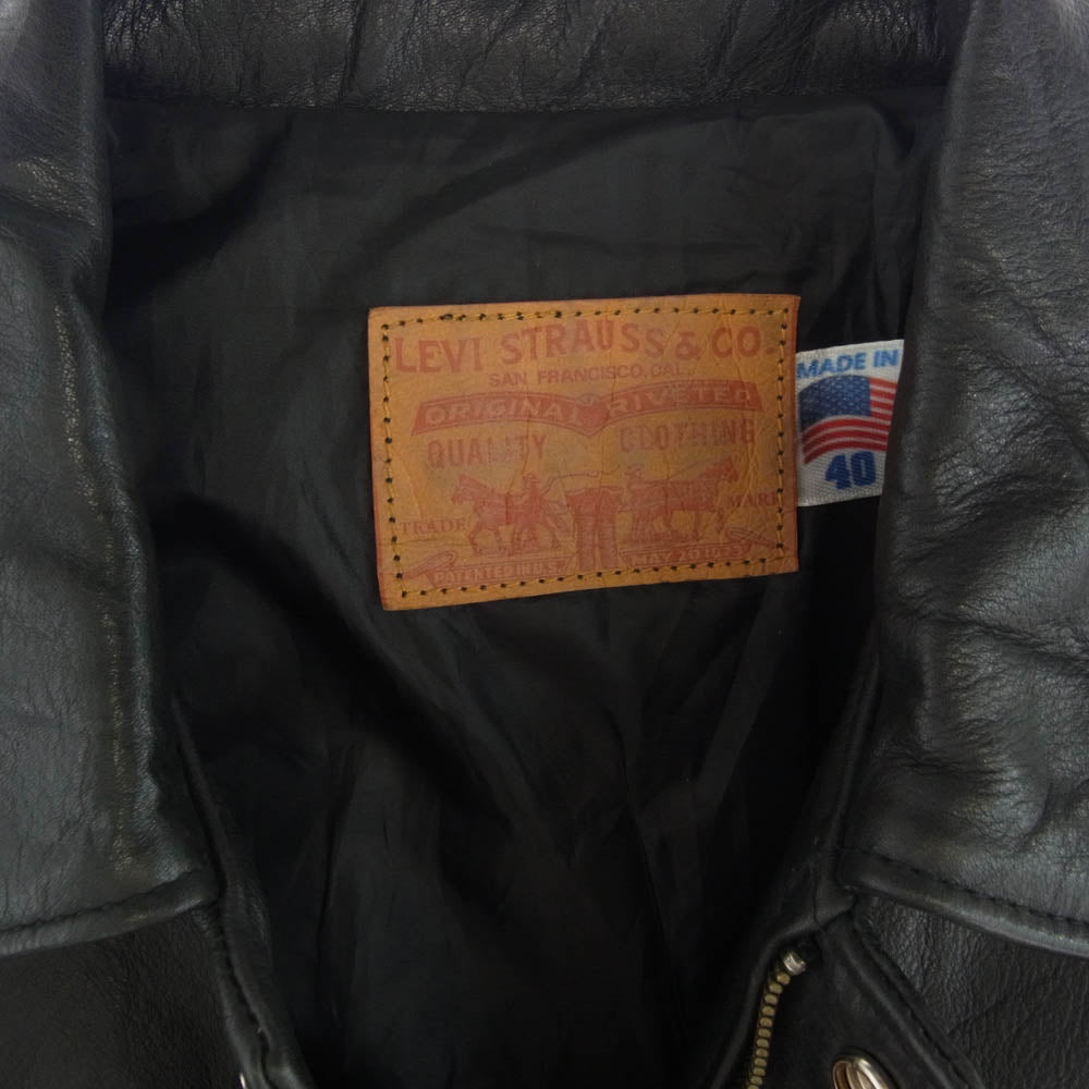 Levi's リーバイス USA製 レザー トラッカー ジャケット ブラック系 40【中古】