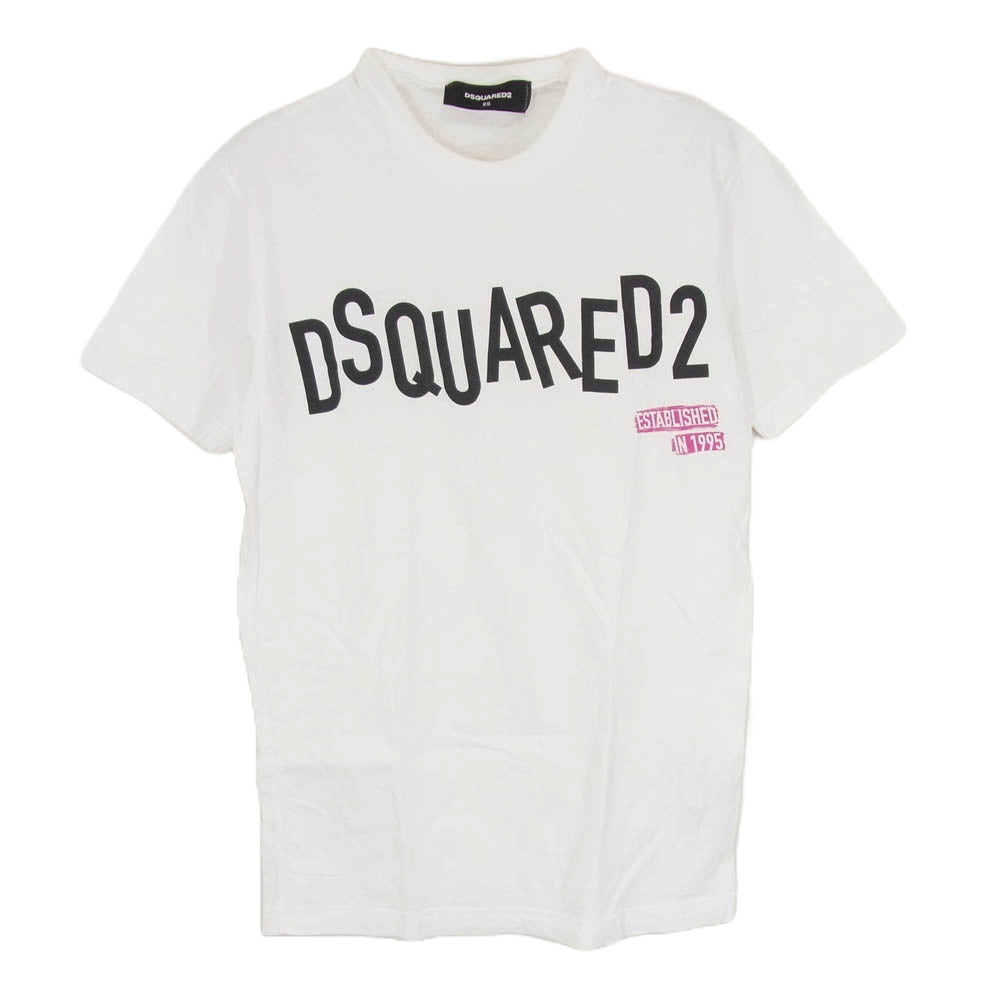 DSQUARED2 ディースクエアード 19SS S74GD0501 ビッグロゴ プリント Ｔシャツ 半袖 カットソー ホワイト系 XS【中古】