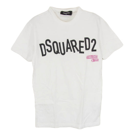 DSQUARED2 ディースクエアード 19SS S74GD0501 ビッグロゴ プリント Ｔシャツ 半袖 カットソー ホワイト系 XS【中古】