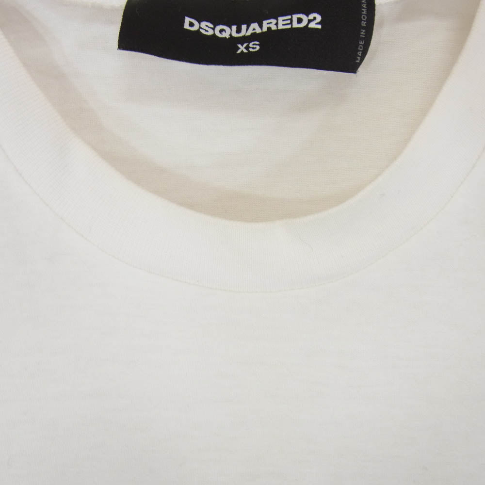 DSQUARED2 ディースクエアード 19SS S74GD0501 ビッグロゴ プリント Ｔシャツ 半袖 カットソー ホワイト系 XS【中古】