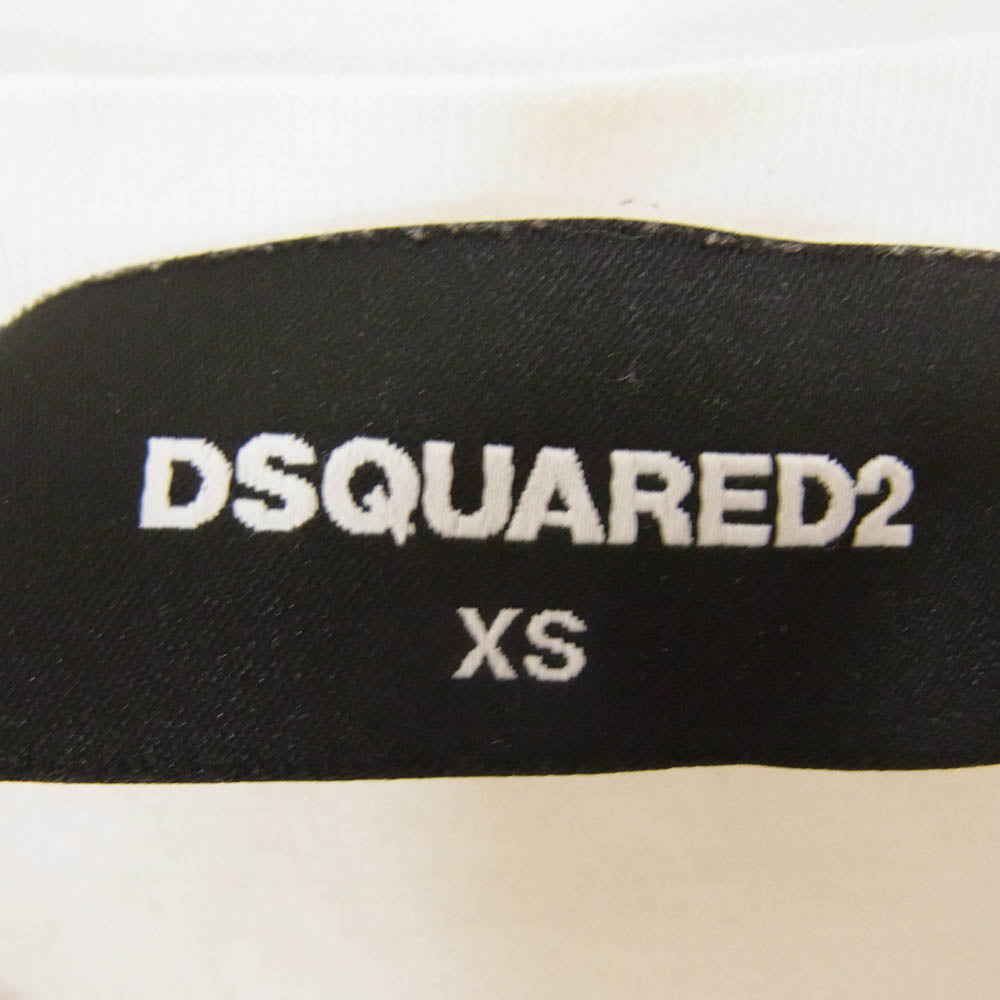 DSQUARED2 ディースクエアード 19SS S74GD0501 ビッグロゴ プリント Ｔシャツ 半袖 カットソー ホワイト系 XS【中古】