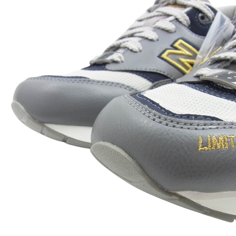 NEW BALANCE ニューバランス CM1600LE 1600 レザー メッシュ ローカット スニーカー グレー系 ネイビー系 28cm【極上美品】【中古】