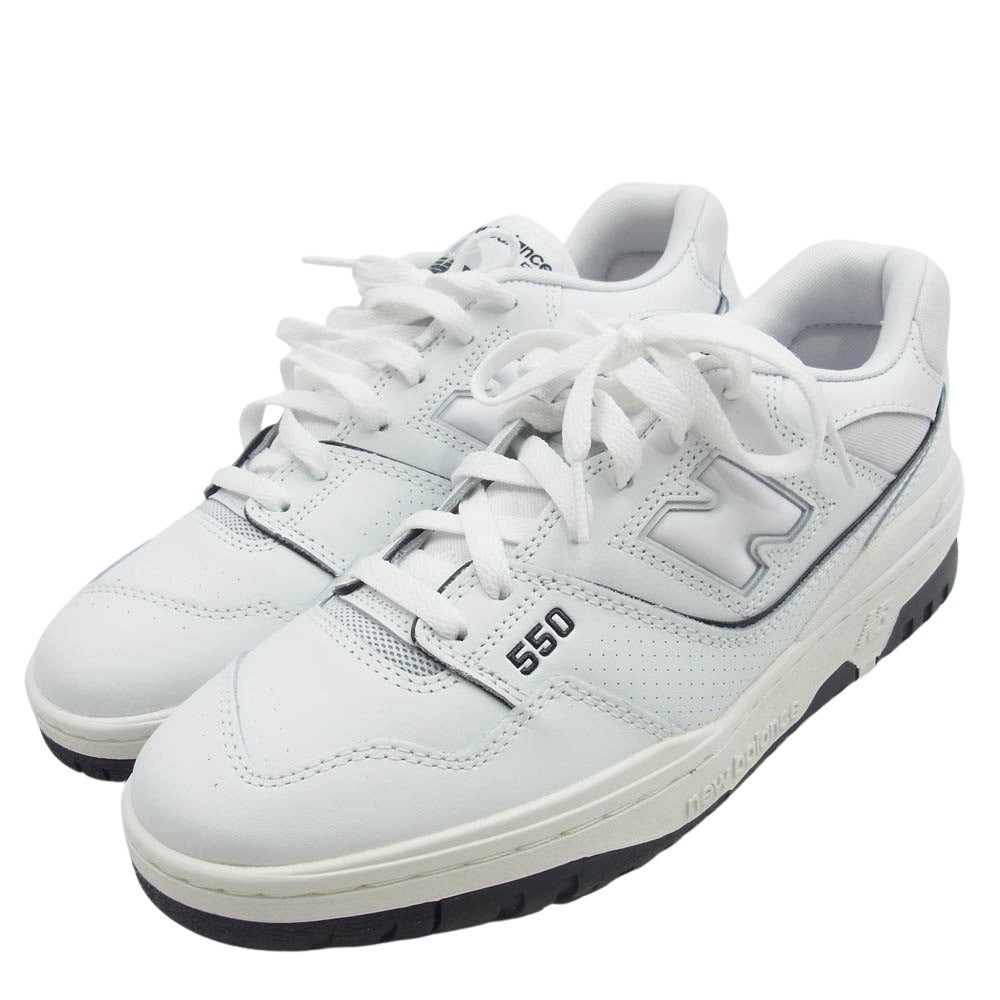 NEW BALANCE ニューバランス BB550CDG × Comme des Garcons Homme コムデギャルソン オム 550 White レザー ローカット スニーカー ホワイト系 ブラック系 27cm【極上美品】【中古】