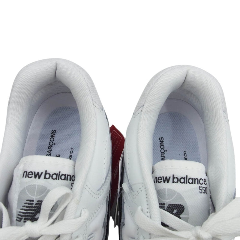 NEW BALANCE ニューバランス BB550CDG × Comme des Garcons Homme コムデギャルソン オム 550 White レザー ローカット スニーカー ホワイト系 ブラック系 27cm【極上美品】【中古】