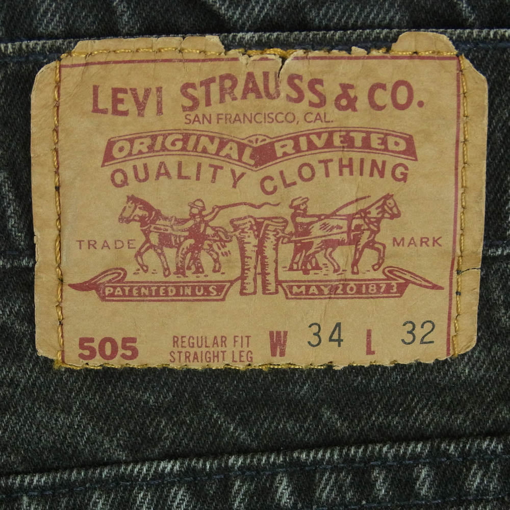 Levi's リーバイス 90s 00s USA製 505 ボタン裏刻印513 ブラック デニム パンツ ジーンズ ブラック系 W34 L32【中古】