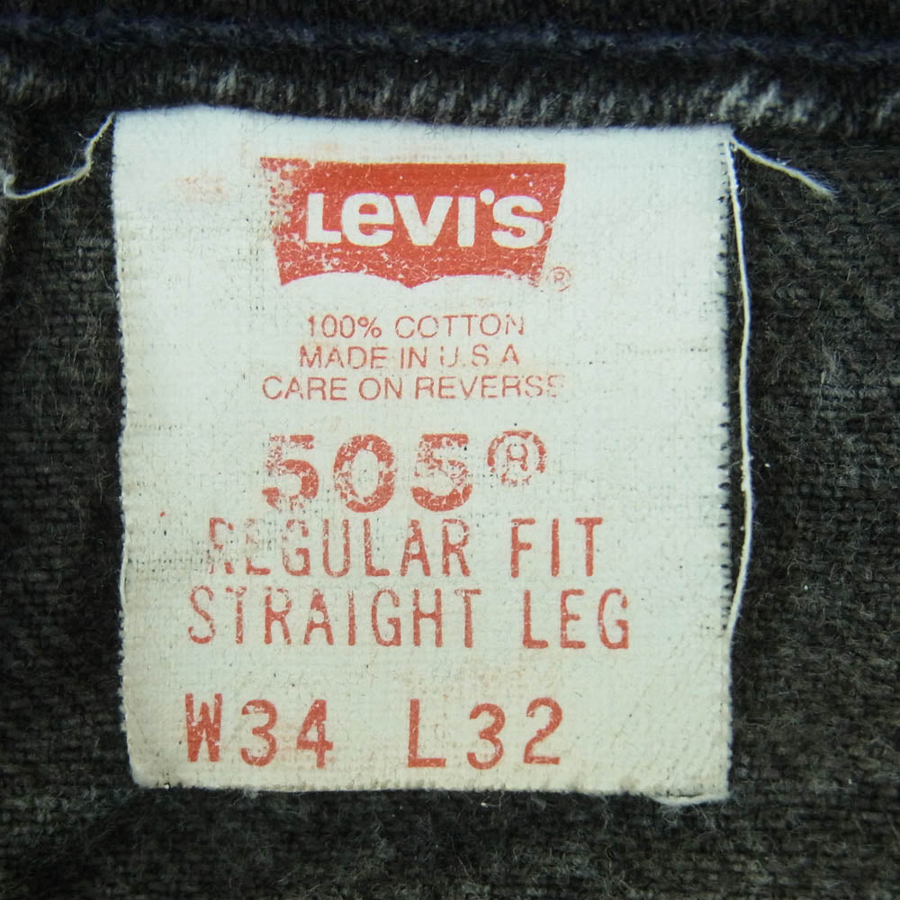 Levi's リーバイス 90s 00s USA製 505 ボタン裏刻印513 ブラック デニム パンツ ジーンズ ブラック系 W34 L32【中古】