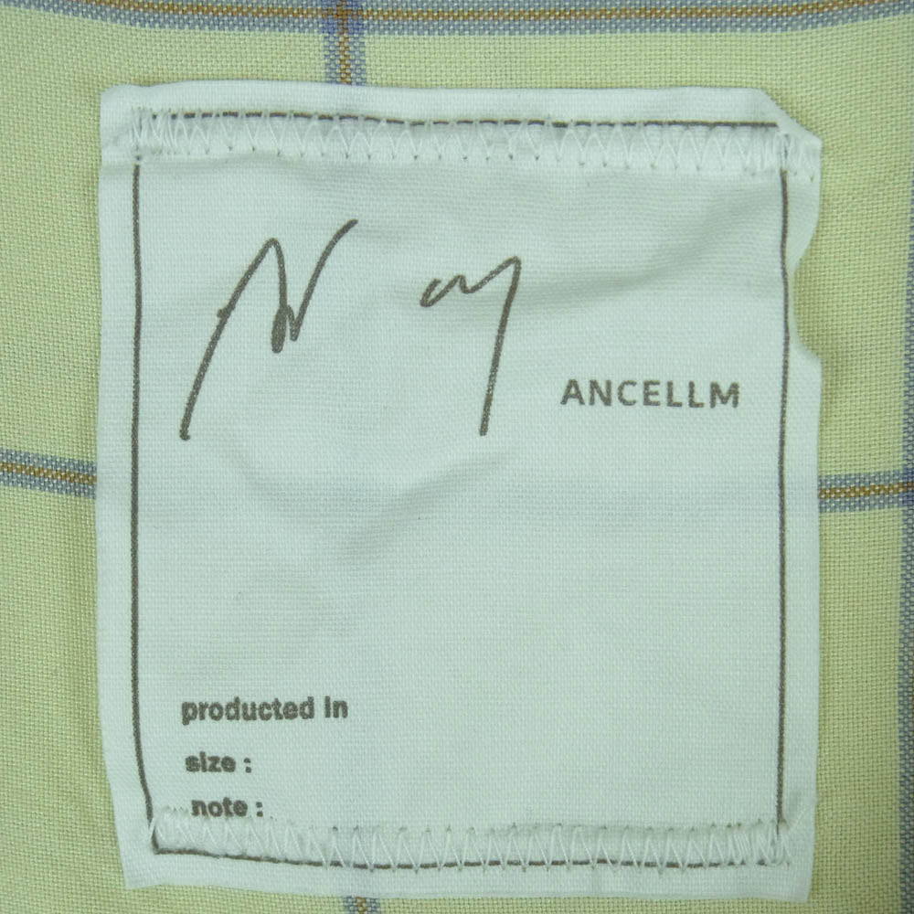 ANCELLM アンセルム 24SS ANC-SH28-A RAYON CHECK CRASH LS SHIRT MINT レーヨン チェック クラッシュ ダメージ加工 デストロイ 長袖 シャツ ライトグリーン系 グレー系 2【中古】