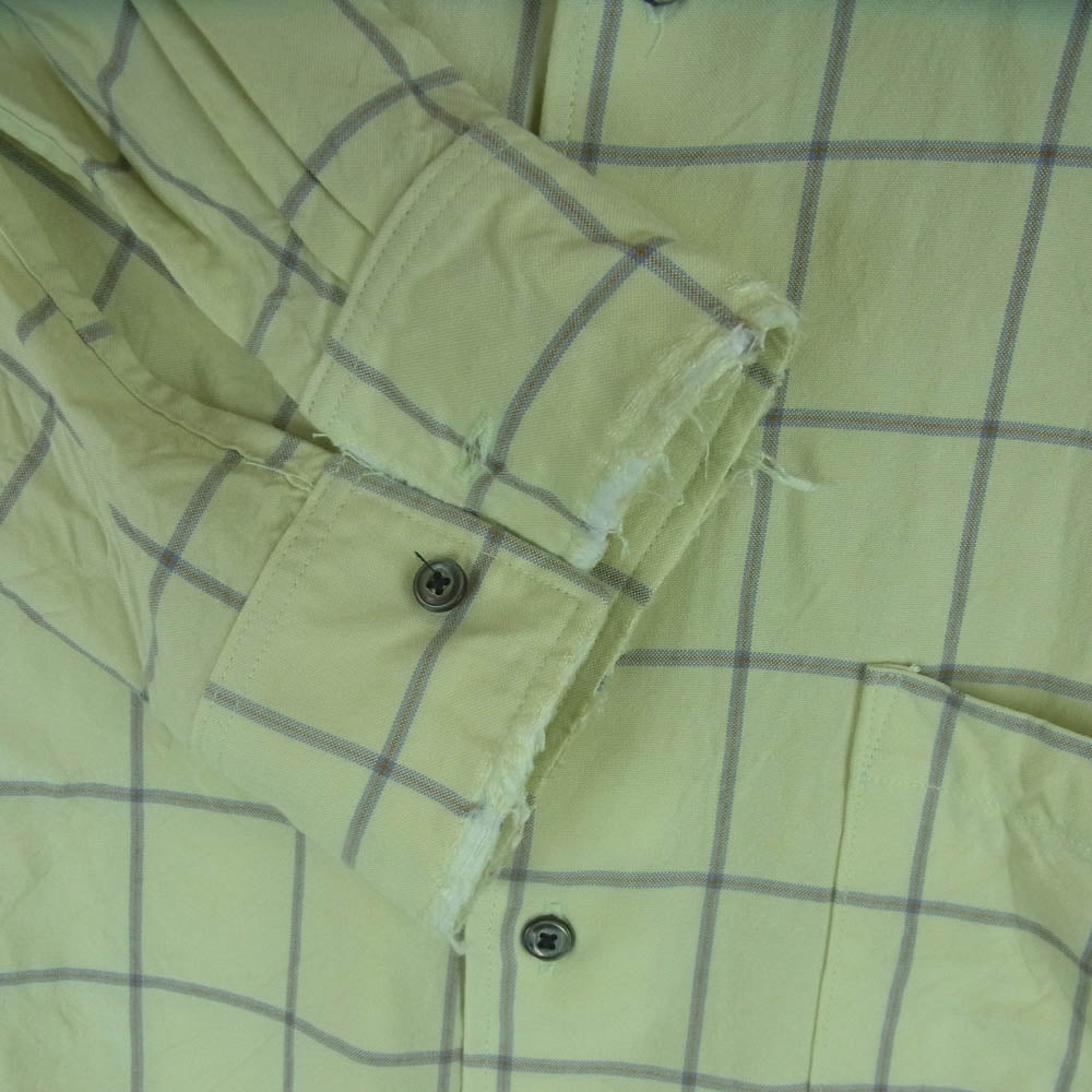 ANCELLM アンセルム 24SS ANC-SH28-A RAYON CHECK CRASH LS SHIRT MINT レーヨン チェック クラッシュ ダメージ加工 デストロイ 長袖 シャツ ライトグリーン系 グレー系 2【中古】