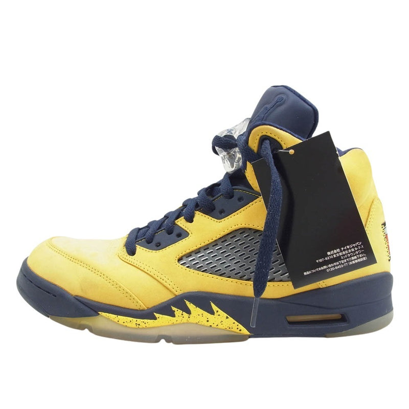 NIKE ナイキ CQ9541-704 AIR JORDAN 5 RETRO SE MICHIGAN エア ジョーダン 5 レトロ ミシガン スニーカー イエロー系 ネイビー系 27.5cm【中古】