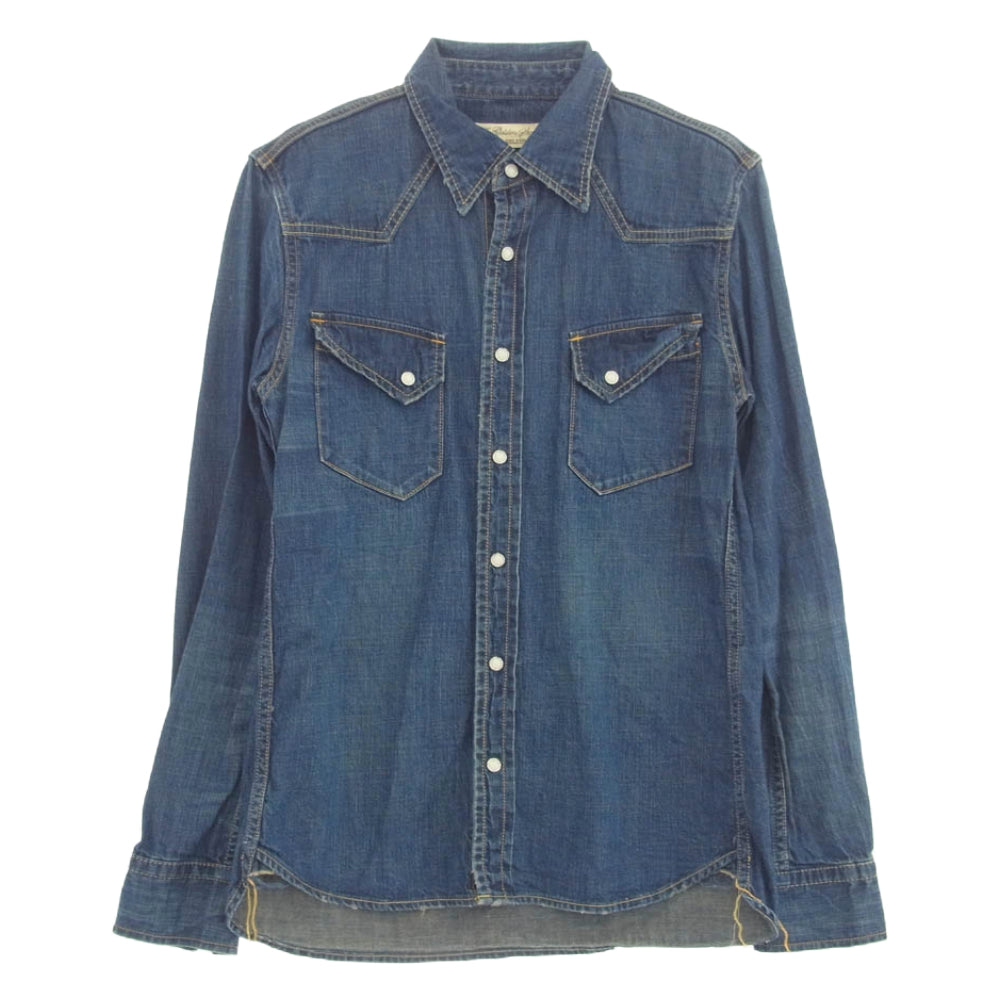 REMI RELIEF レミレリーフ デニム ウエスタン 長袖 シャツ インディゴブルー系 M【中古】
