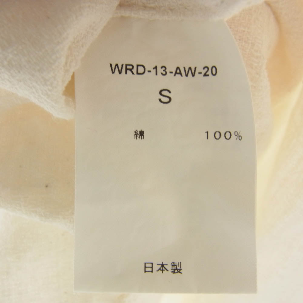 WEIRDO ウィアード wrd-13-aw-20 胸刺繍 長袖 シャツ オフホワイト系 S【中古】