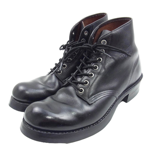 RED WING レッドウィング 8166 【訳有】 Classic Round カスタム プレーントゥ ブーツ ブラック系 26cm【中古】