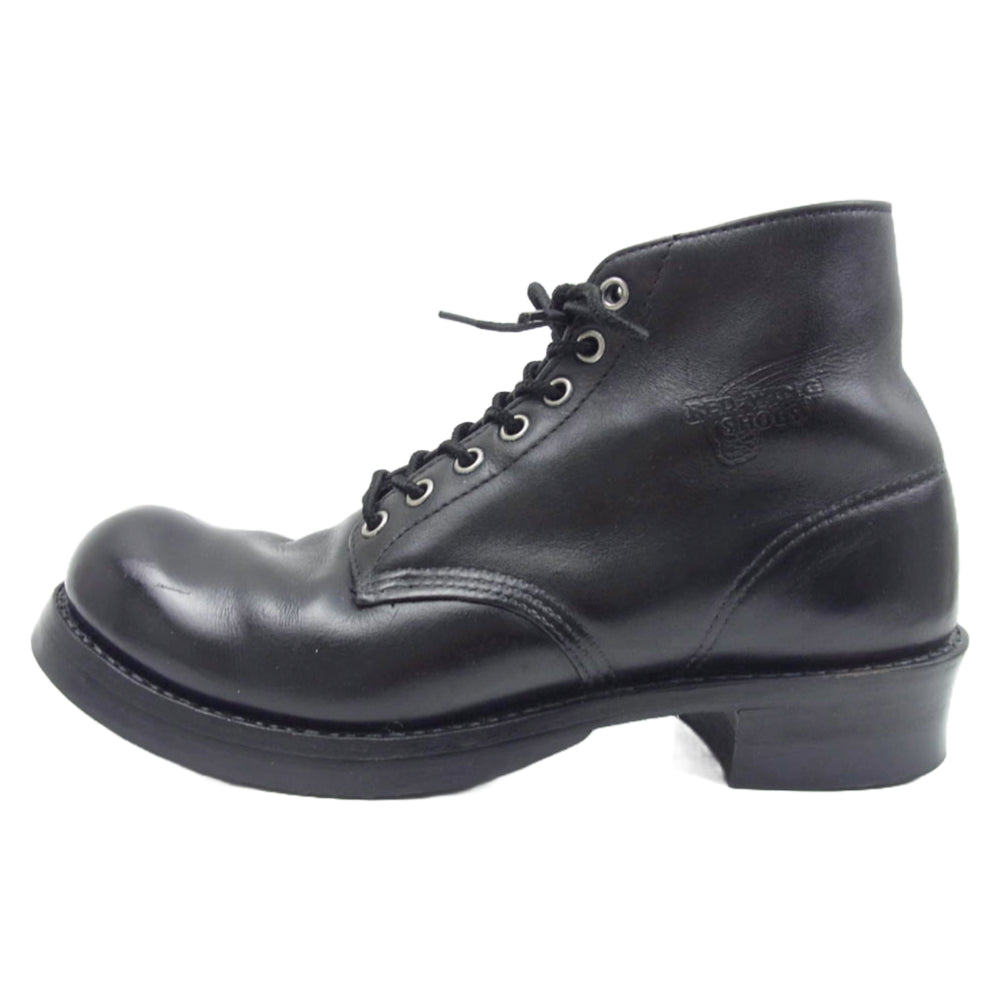 RED WING レッドウィング 8166 【訳有】 Classic Round カスタム プレーントゥ ブーツ ブラック系 26cm【中古】