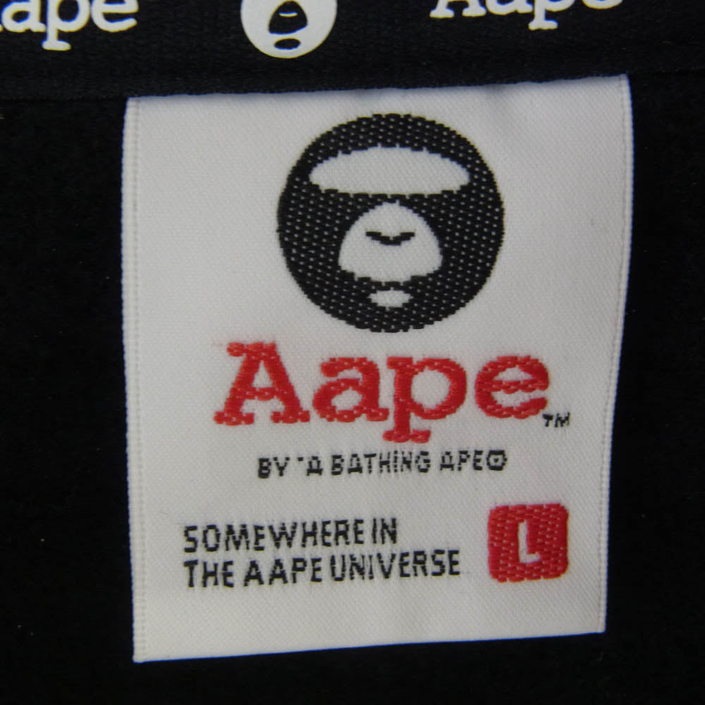 A BATHING APE アベイシングエイプ AAPSWM3952XXJ AAPE SWEAT STADIUM JACKET スウェット スタジャン ブラック グレー L ブラック系 L【中古】