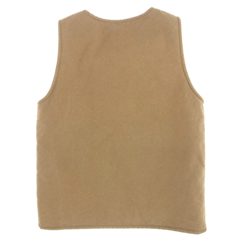 Psicom サイコム F.F VEST?12oz ダック 生地 TALON ZIP ボア ライナー付 ベスト ブラウン系 M【極上美品】【中古】
