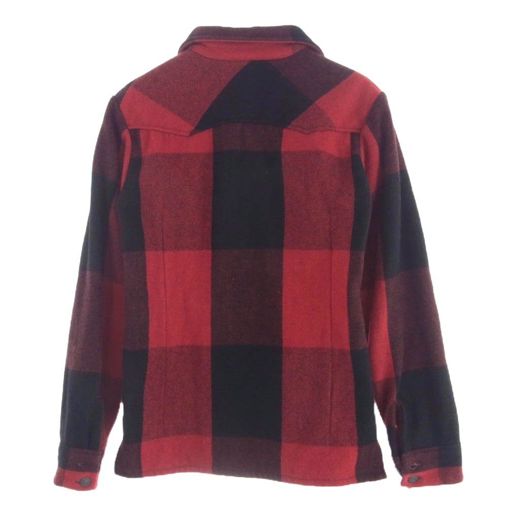 Denime ドゥニーム 裏地キルティング ウール バッファロー チェック CPO ジャケット レッド系 M【中古】