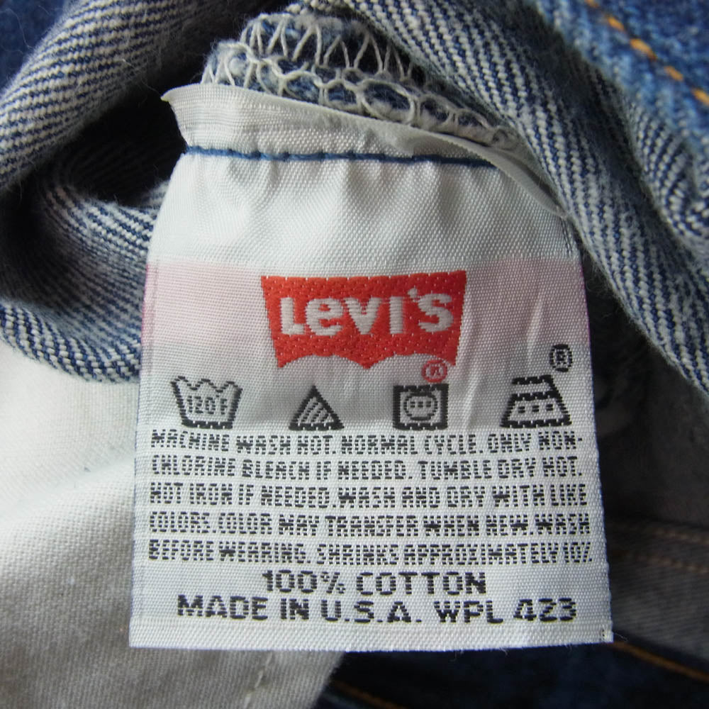 Levi's リーバイス 90s USA製 501 ストレート デニム パンツ インディゴ ボタン裏刻印524 インディゴブルー系 W33L34【中古】