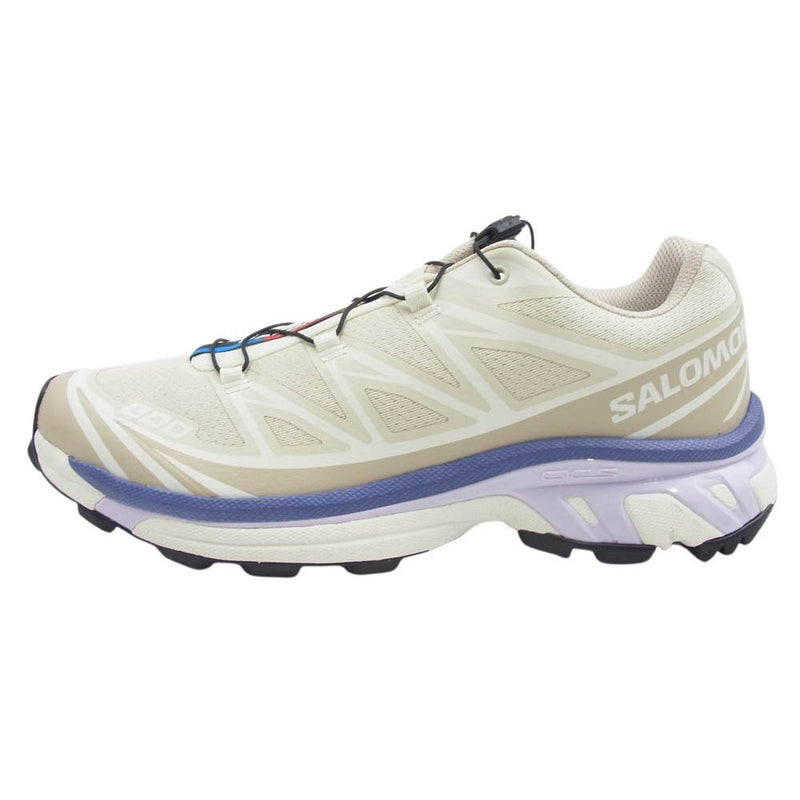 salomon サロモン 475827 Women's XT-6 Shoes Almond アーモンドミルク スニーカー ベージュ系 パープル系 26.5cm【新古品】【未使用】【中古】