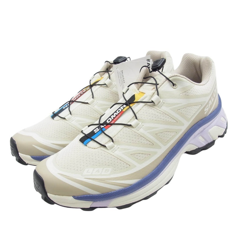 salomon サロモン 475827 Women's XT-6 Shoes Almond アーモンドミルク スニーカー ベージュ系 パープル系 26.5cm【新古品】【未使用】【中古】