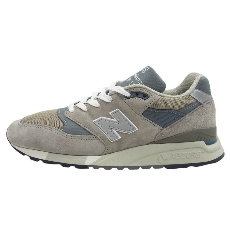 NEW BALANCE ニューバランス U998GR USA製 998 スエード メッシュ スニーカー グレー系 27cm【新古品】【未使用】【中古】