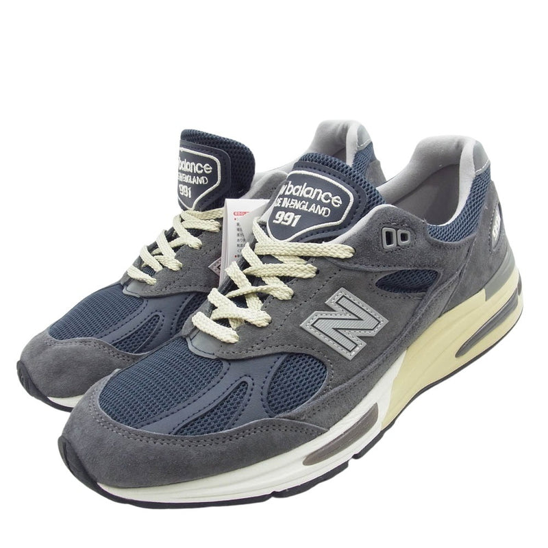 NEW BALANCE ニューバランス U991GG2 英国製 991 v2 GG2 スエード メッシュ スニーカー ネイビー系 グレー系 UK8【新古品】【未使用】【中古】