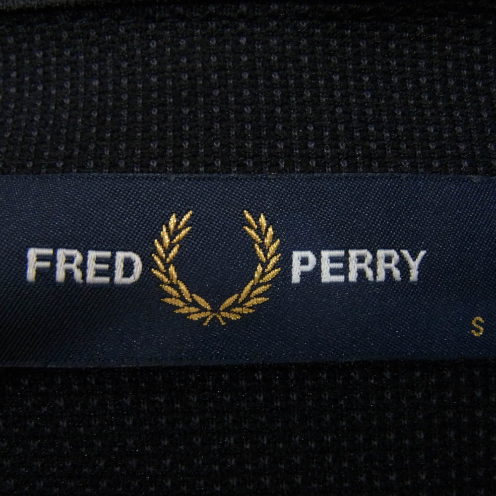 FRED PERRY フレッドペリー ロゴ刺繍 トラック ジャケット ジャージ ネイビー系 S【中古】