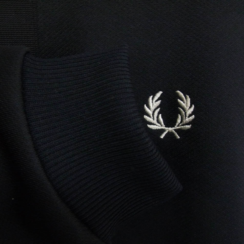 FRED PERRY フレッドペリー ロゴ刺繍 トラック ジャケット ジャージ ネイビー系 S【中古】
